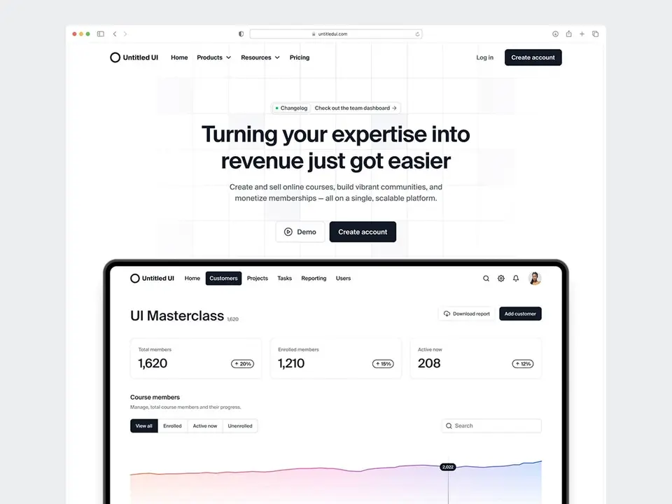 A family resource landing page preview in a browser window