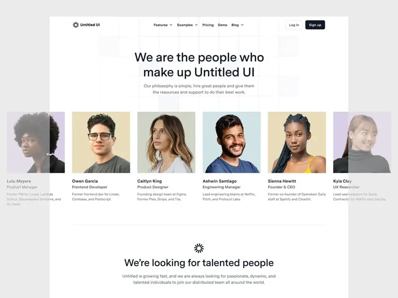 A school staff directory page with staff portraits